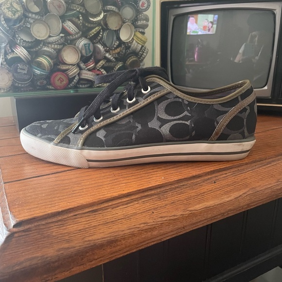 COACH Dee Optic Signature C Black and Gray Casual Sneakers Size 9.5 - Picture 6 of 10